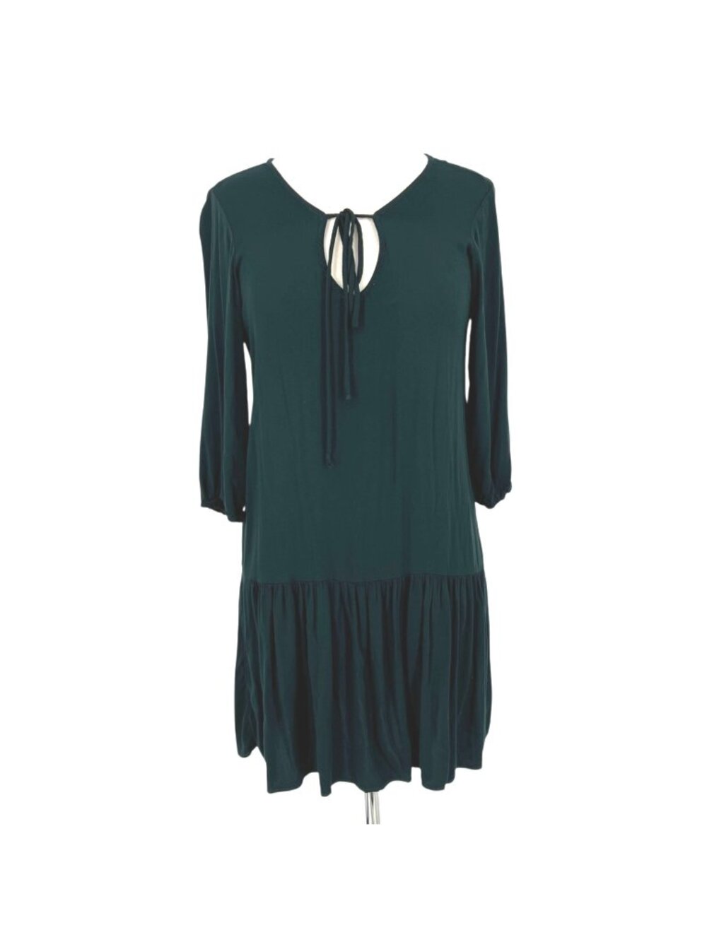 Michael Stars Keyhole Flounce Dress Dark Green Size XS